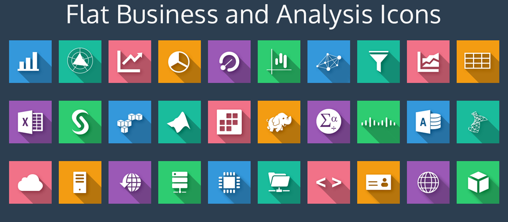 Flat Business and Analysis Icons